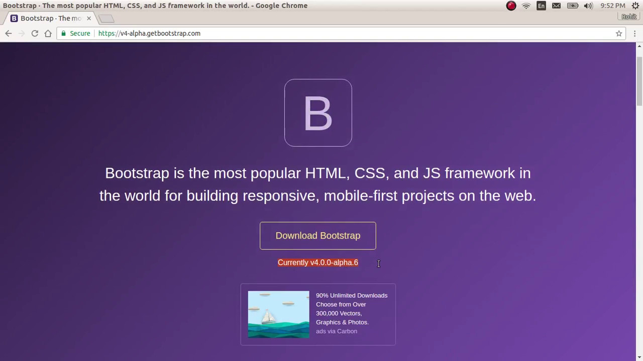 bootstrap 4 install